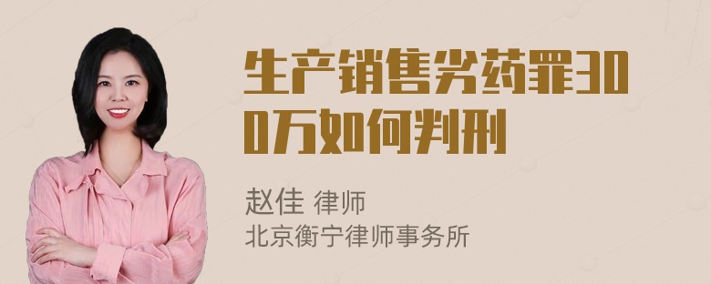 生产销售劣药罪300万如何判刑