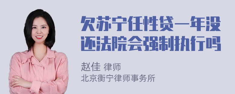 欠苏宁任性贷一年没还法院会强制执行吗