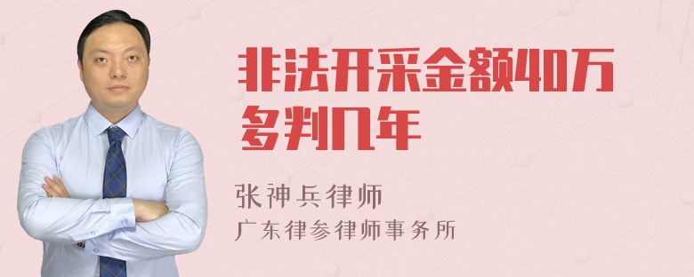 非法开采金额40万多判几年