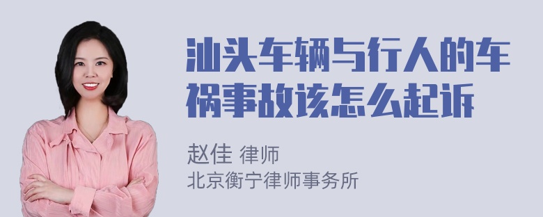 汕头车辆与行人的车祸事故该怎么起诉