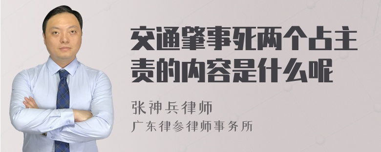 交通肇事死两个占主责的内容是什么呢