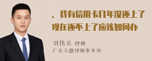 ．我有信用卡几年没还上了现在还不上了应该如何办