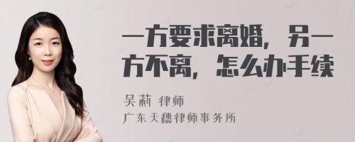 一方要求离婚，另一方不离，怎么办手续