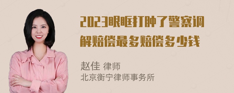 2023眼眶打肿了警察调解赔偿最多赔偿多少钱