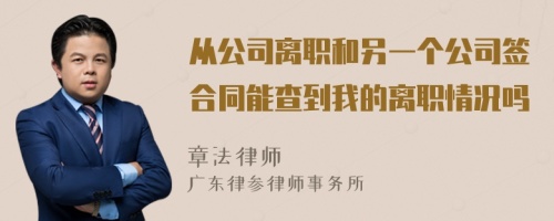 从公司离职和另一个公司签合同能查到我的离职情况吗