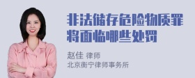 非法储存危险物质罪将面临哪些处罚