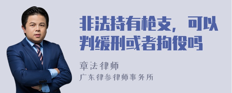 非法持有枪支，可以判缓刑或者拘役吗