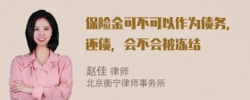 保险金可不可以作为债务，还债，会不会被冻结