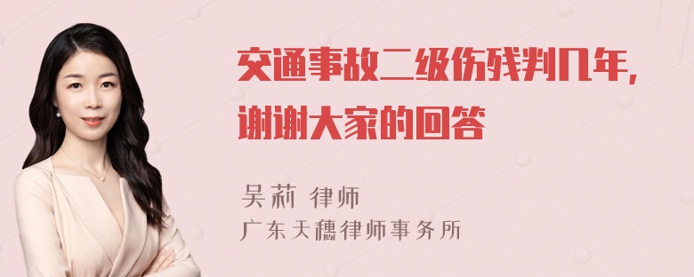 交通事故二级伤残判几年，谢谢大家的回答