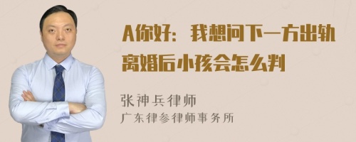 A你好：我想问下一方出轨离婚后小孩会怎么判