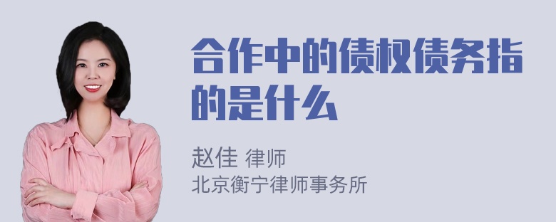 合作中的债权债务指的是什么