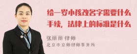 给一岁小孩改名字需要什么手续，法律上的标准是什么