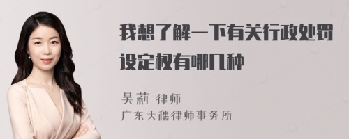 我想了解一下有关行政处罚设定权有哪几种