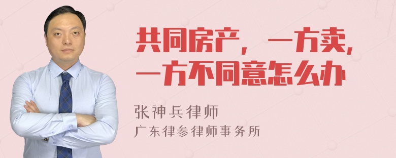 共同房产，一方卖，一方不同意怎么办