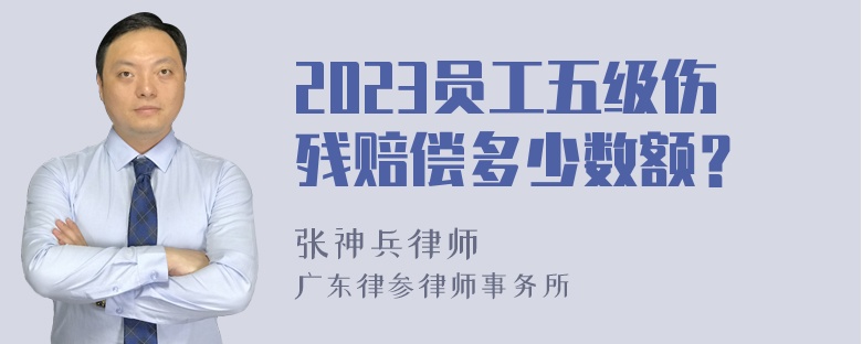 2023员工五级伤残赔偿多少数额？