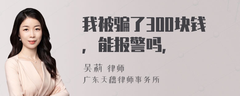 我被骗了300块钱，能报警吗，