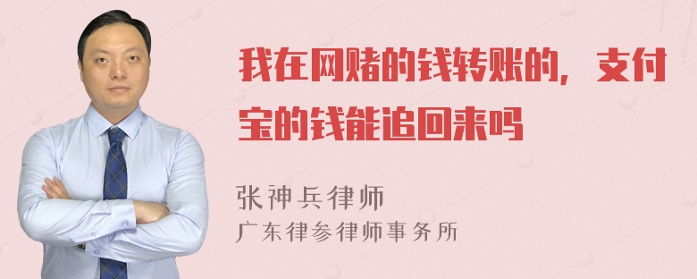 我在网赌的钱转账的，支付宝的钱能追回来吗