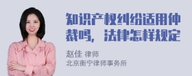 知识产权纠纷适用仲裁吗，法律怎样规定