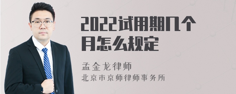 2022试用期几个月怎么规定