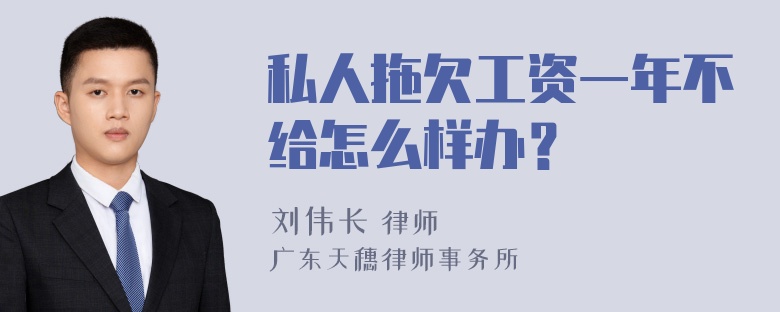 私人拖欠工资一年不给怎么样办？