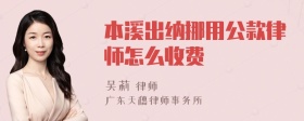 本溪出纳挪用公款律师怎么收费