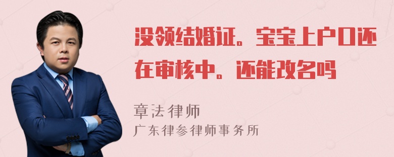 没领结婚证。宝宝上户口还在审核中。还能改名吗