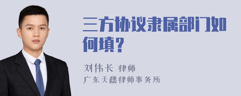 三方协议隶属部门如何填？