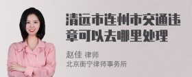 清远市连州市交通违章可以去哪里处理