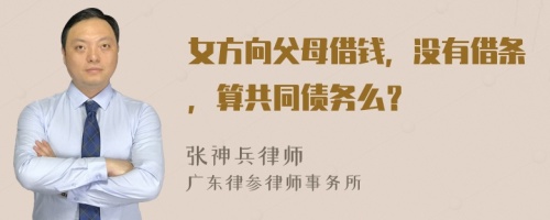 女方向父母借钱，没有借条，算共同债务么？