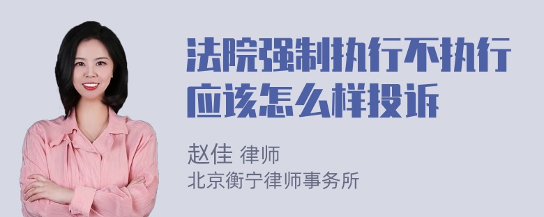 法院强制执行不执行应该怎么样投诉