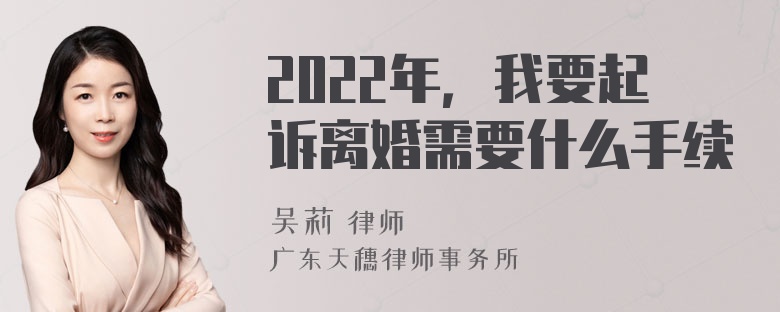 2022年，我要起诉离婚需要什么手续