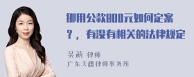 挪用公款800元如何定案？，有没有相关的法律规定