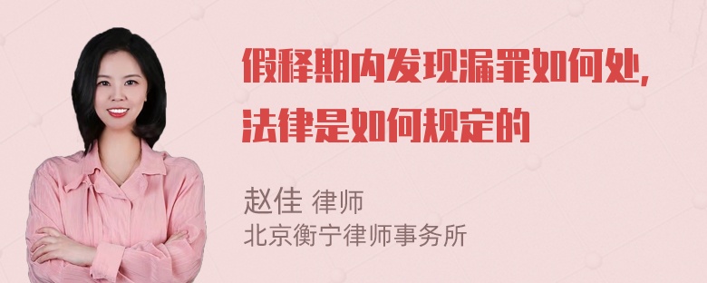 假释期内发现漏罪如何处，法律是如何规定的