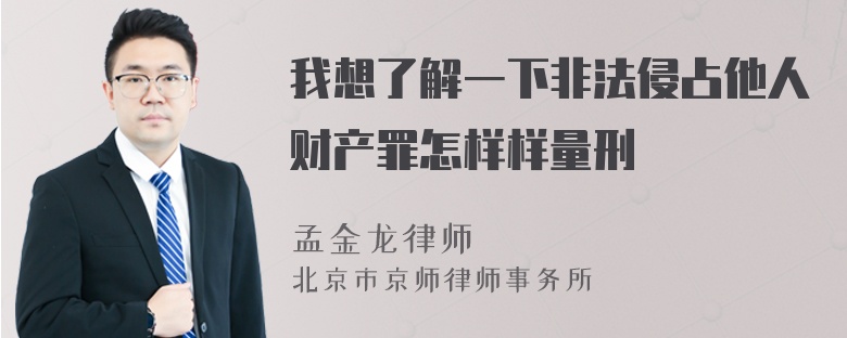 我想了解一下非法侵占他人财产罪怎样样量刑