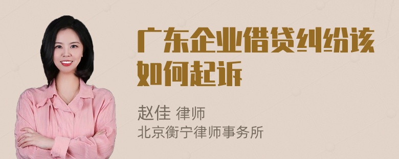 广东企业借贷纠纷该如何起诉