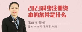 2023减少注册资本的条件是什么