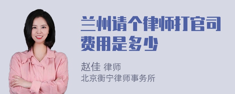 兰州请个律师打官司费用是多少