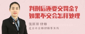 判刑后还要交罚金？如果不交会怎样处理