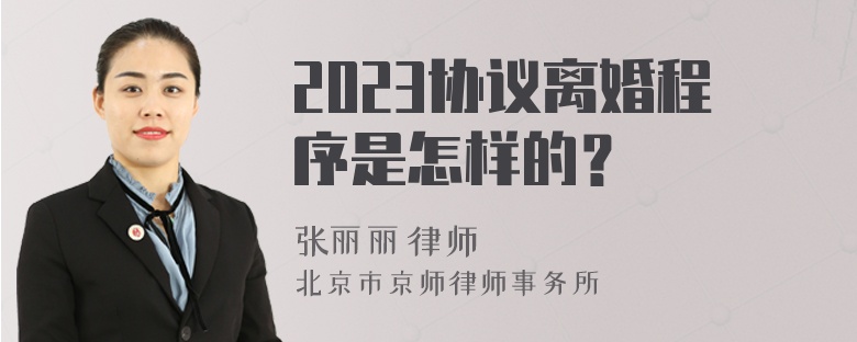 2023协议离婚程序是怎样的？