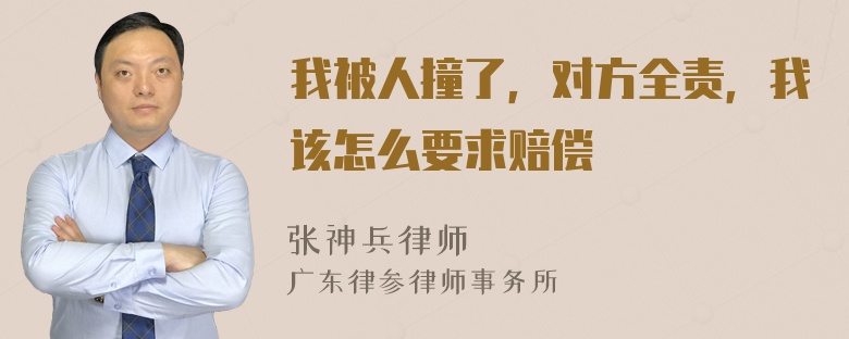 我被人撞了，对方全责，我该怎么要求赔偿