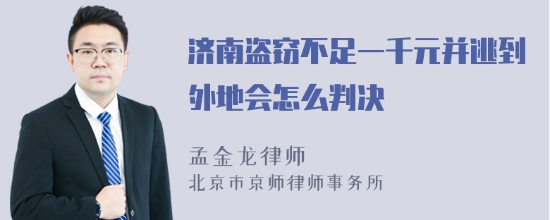 济南盗窃不足一千元并逃到外地会怎么判决