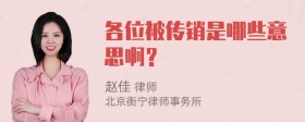 各位被传销是哪些意思啊？