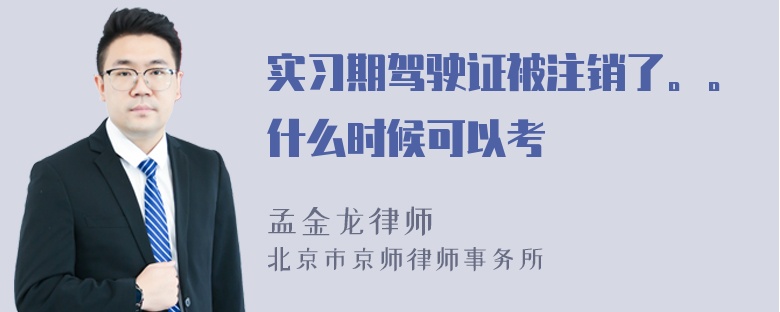 实习期驾驶证被注销了。。什么时候可以考