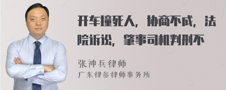 开车撞死人，协商不成，法院诉讼，肇事司机判刑不