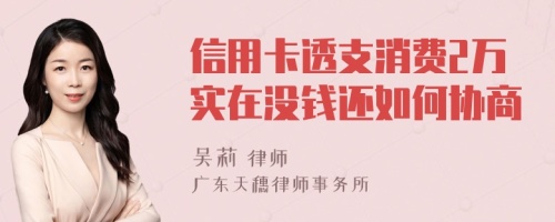 信用卡透支消费2万实在没钱还如何协商