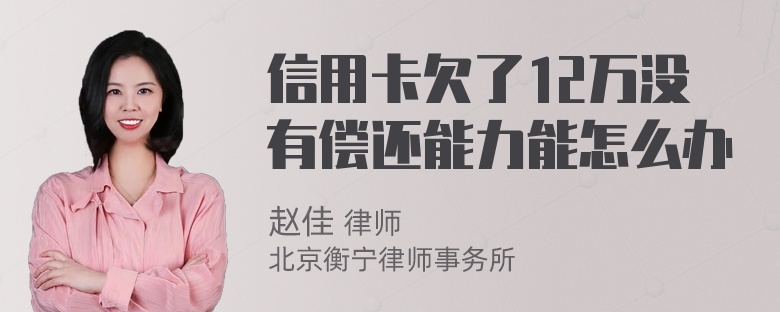 信用卡欠了12万没有偿还能力能怎么办