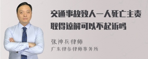 交通事故致人一人死亡主责取得谅解可以不起诉吗