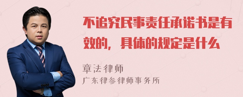 不追究民事责任承诺书是有效的，具体的规定是什么