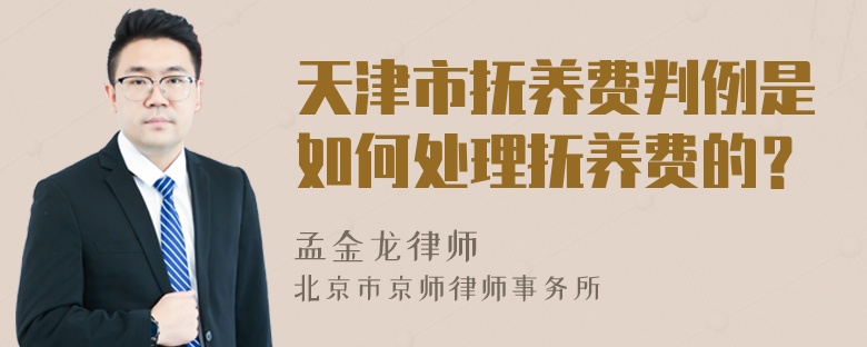 天津市抚养费判例是如何处理抚养费的？