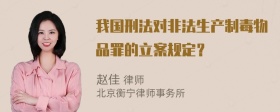 我国刑法对非法生产制毒物品罪的立案规定？